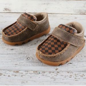 Twisted X Toddler Checkered Driving Shoe Moc Toe